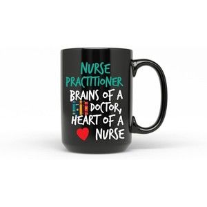Nurse Practitioner NP Gift Coffee Mug Large Black 15 oz Graduation Birthday